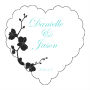 Customizable Summer Orchid Heart Wedding Labels
